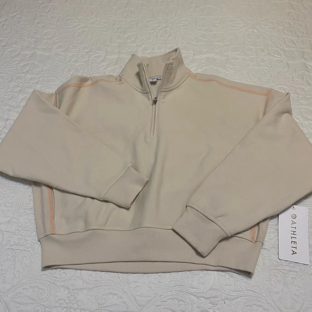 Athleta Forever Fleece 1/2 Zip High Hip Sweatshirt - Picture 8 of 10